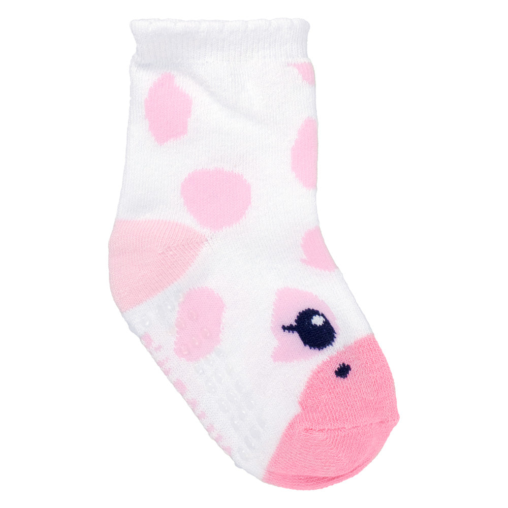 Kit 3 Pares Meia Antiderrapante Menina 21-25 Vaquinha - Pimpolho