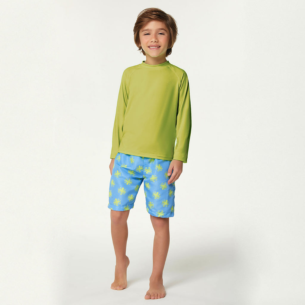 Camiseta Blusa Infantil C/ Proteção UV 50+ Lisa Neon - Kiko e Kika