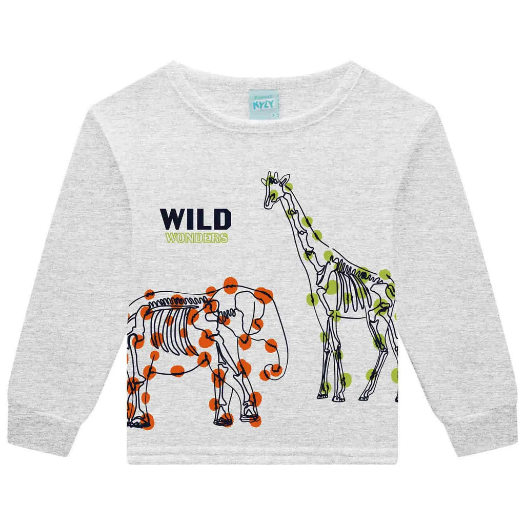 Pijama Infantil Moletom Peluciado Brilha no Escuro Wild - Kyly