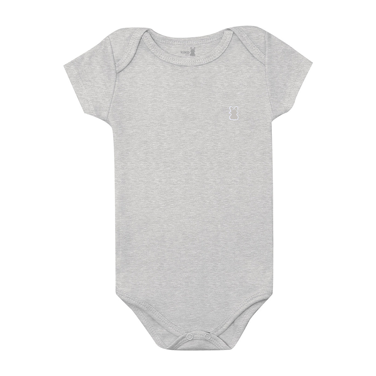 Body Manga Curta Bebê Unissex Liso em Suedine - Kiko Baby