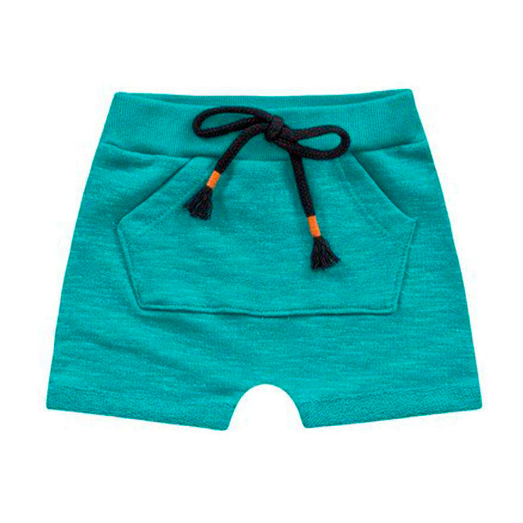 Bermuda Bebê Moletom Rajado Azul - Kiko e Kika