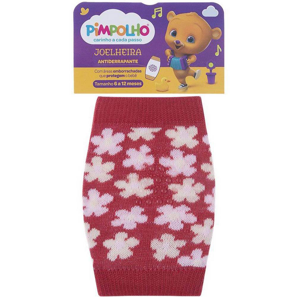 Joelheira Bebê Menina Antiderrapante Flores - Pimpolho