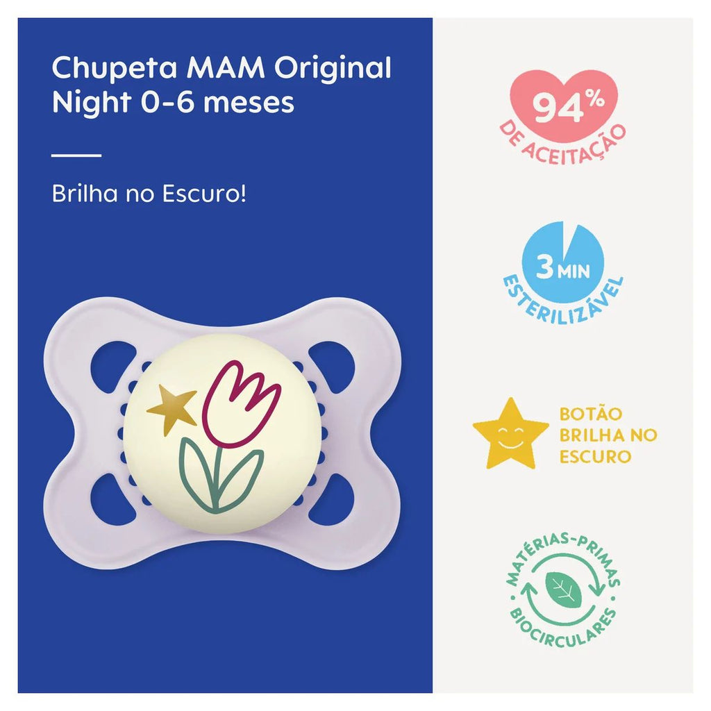 Chupeta Original Night 0 a 6 Meses - MAM