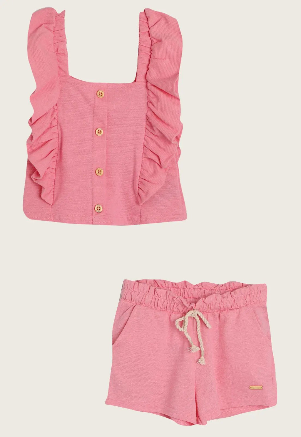 Conjunto Infantil Blusa Cropped e Shorts em Malha - Colorittá