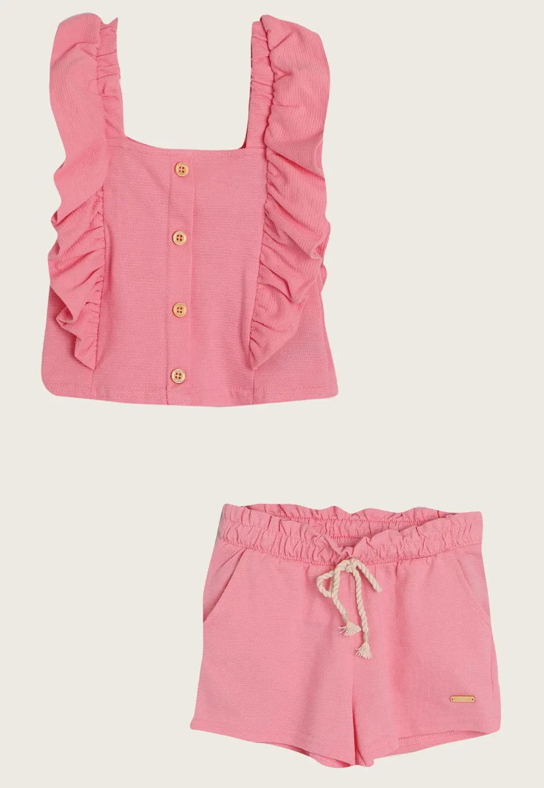 Conjunto Infantil Blusa Cropped e Shorts em Malha - Colorittá