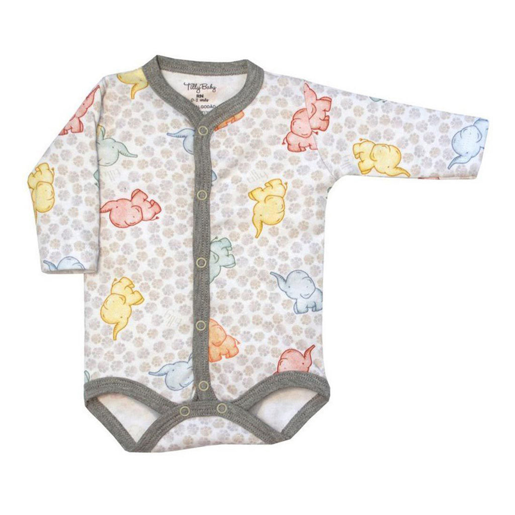 Body Manga Longa Bebê Menino Abertura Frontal - Tilly Baby