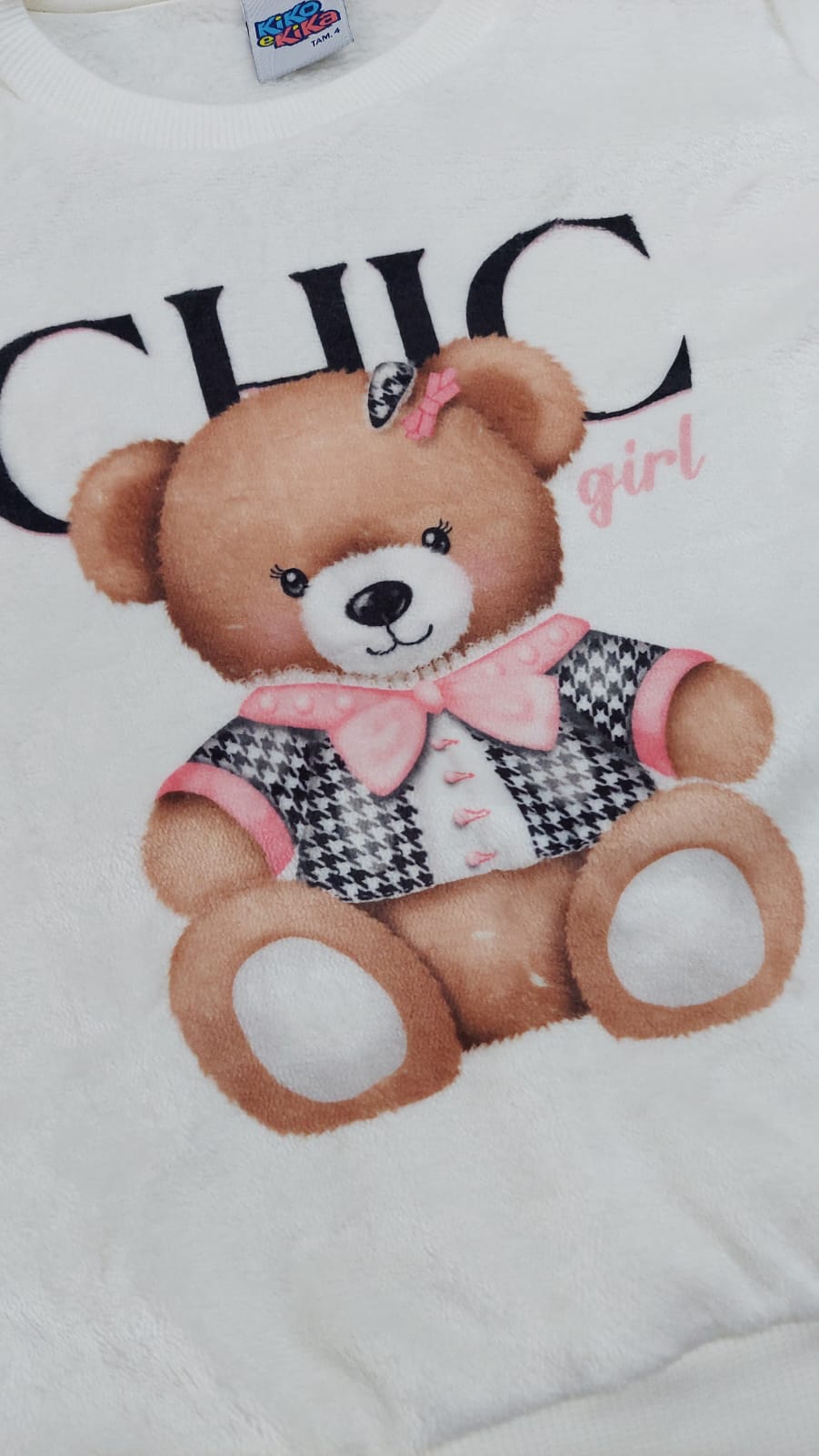 Conjunto Infantil Menina Fleece Urso e Molecotton - Kiko e Kika