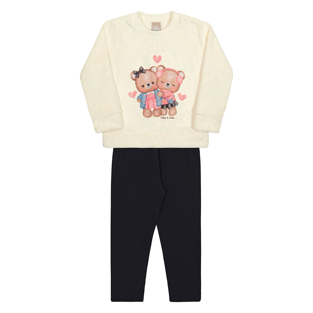 Conjunto Menina Fleece e Molecotton Peluciado - Kiko e Kika
