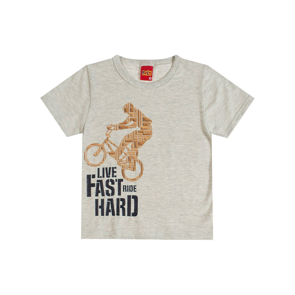Camiseta Manga Curta Infantil Menino Ciclista - Kyly