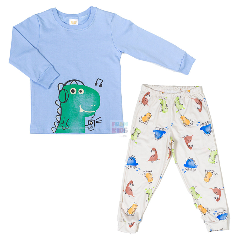 Pijama Dino Brilha no Escuro Moletinho e Thermo - Have Fun