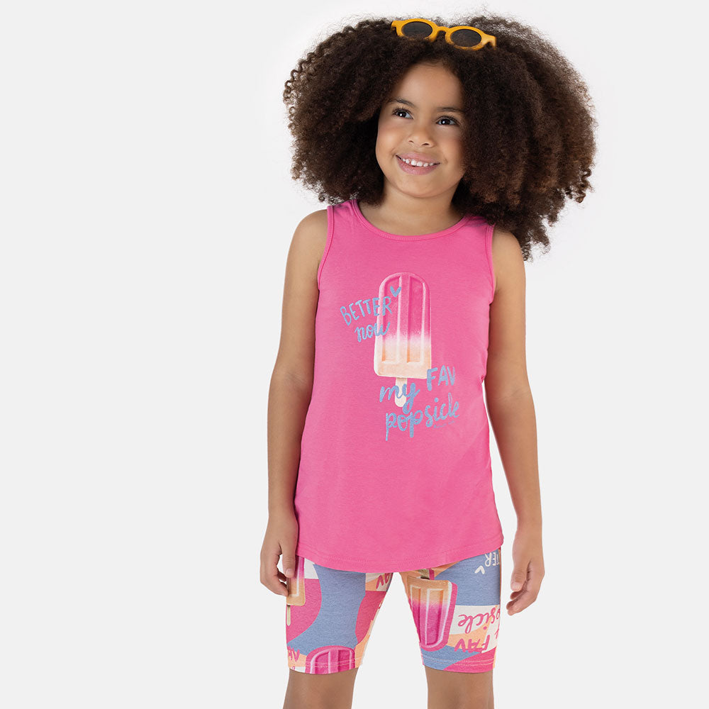 Conjunto Infantil Menina Bermuda Ciclista Sorvete - Malwee Kids