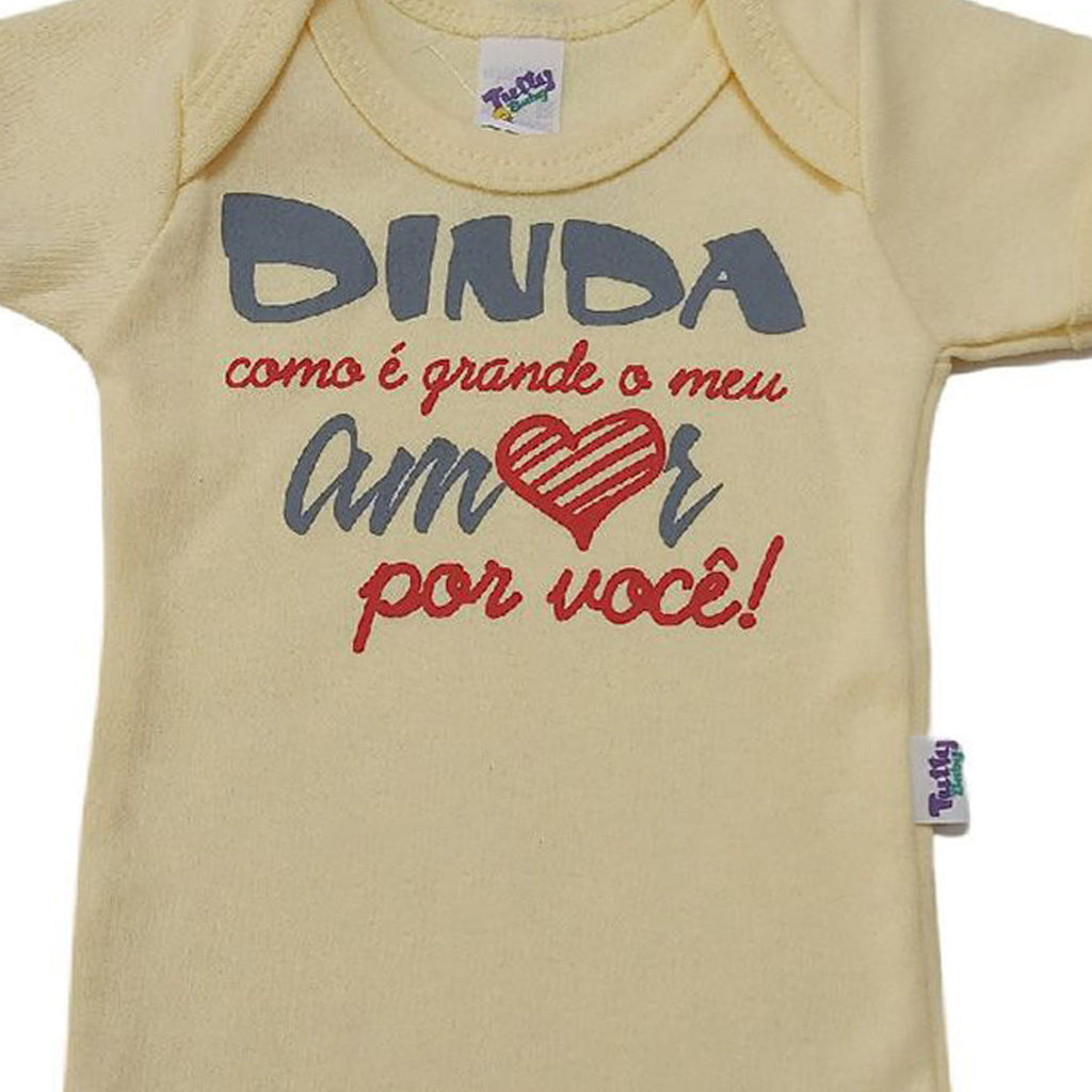 Body Manga Curta Bebê Dinda Como é Grande Meu Amor Por Você