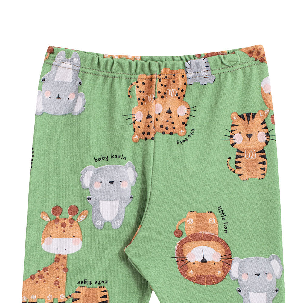 Calça Bebê Menino Vira Pé Suedine Verde Safári - Kiko Baby