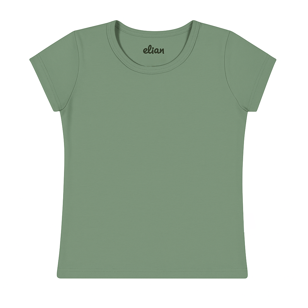 Blusa Infantil Menina Básica Lisa em Cotton Leve - Elian
