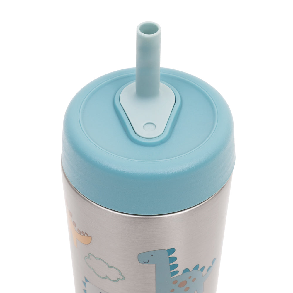 Copo Térmico Antivazamento Canudo 320ml Dinossauro - Buba
