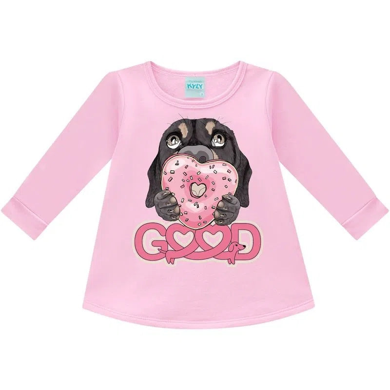 Pijama Infantil Menina Moletom Peluciado Cachorrinho - Kyly