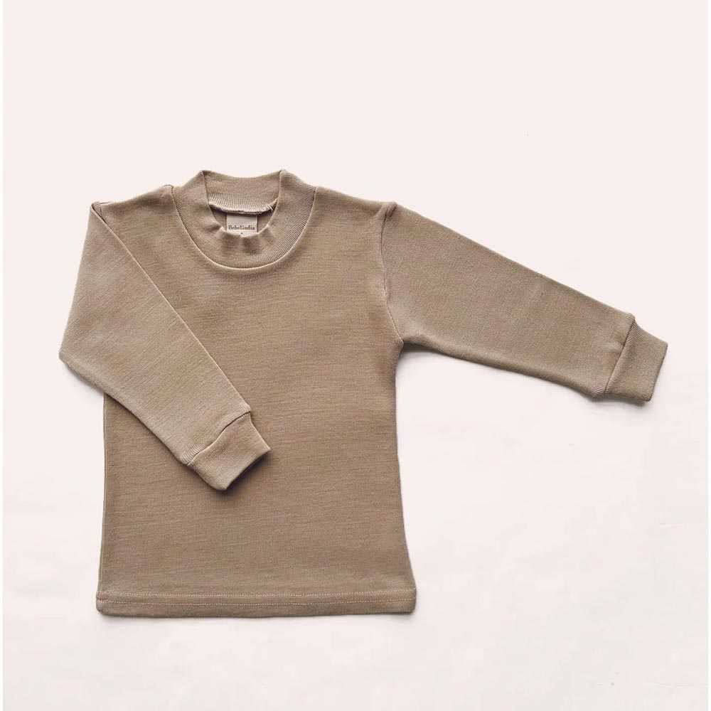 Blusa Básica de Lã Antialérgica Marrom Claro - Bebelândia