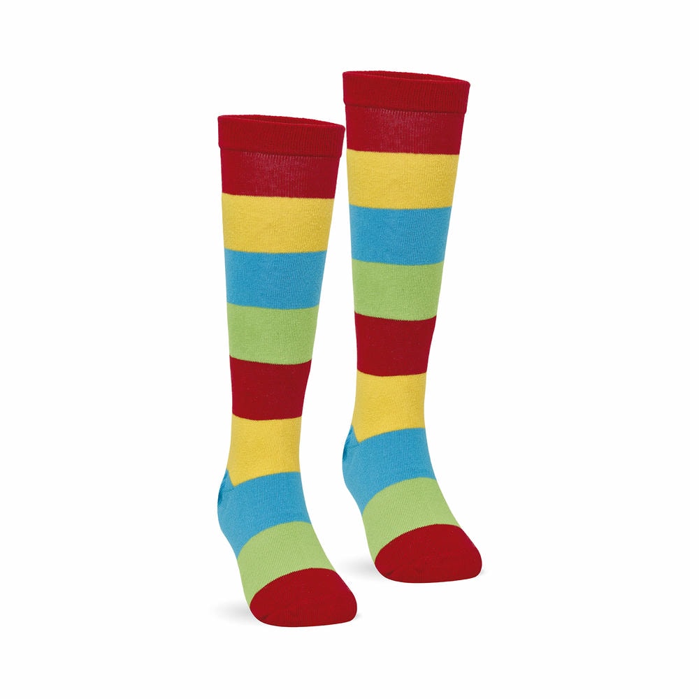 Meia 3/4 Infantil Com Elastano Listras Coloridas - Selene