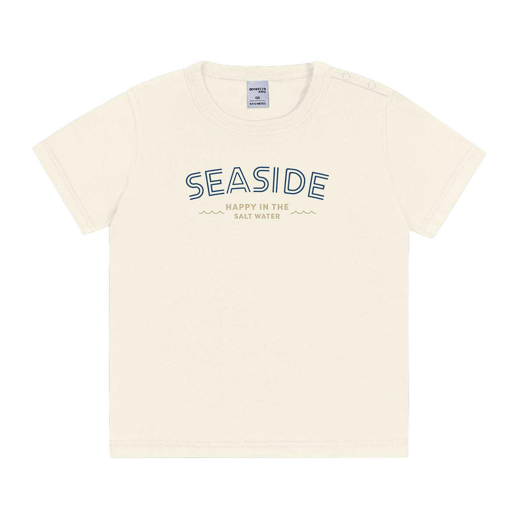 Conjunto Menino Camiseta, Bermuda e Camisa Azul Jeans - Divertto