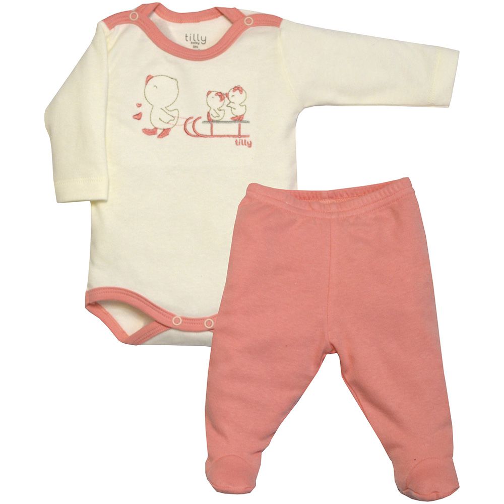Conjunto Bebê Body e Calça em Suedine Patinhas - Tilly Baby