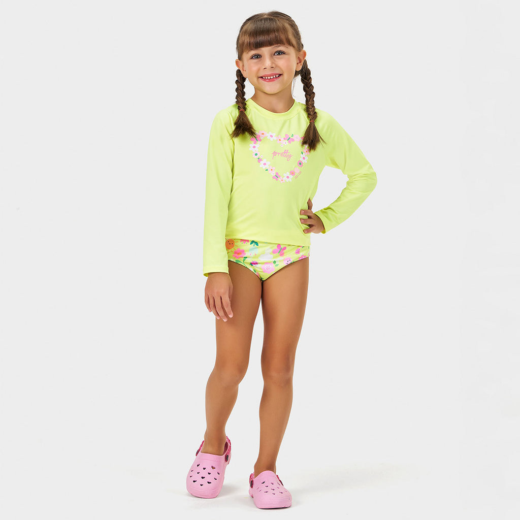 Conjunto Infantil Menina Proteção UV50+ Flores - Kiko e Kika