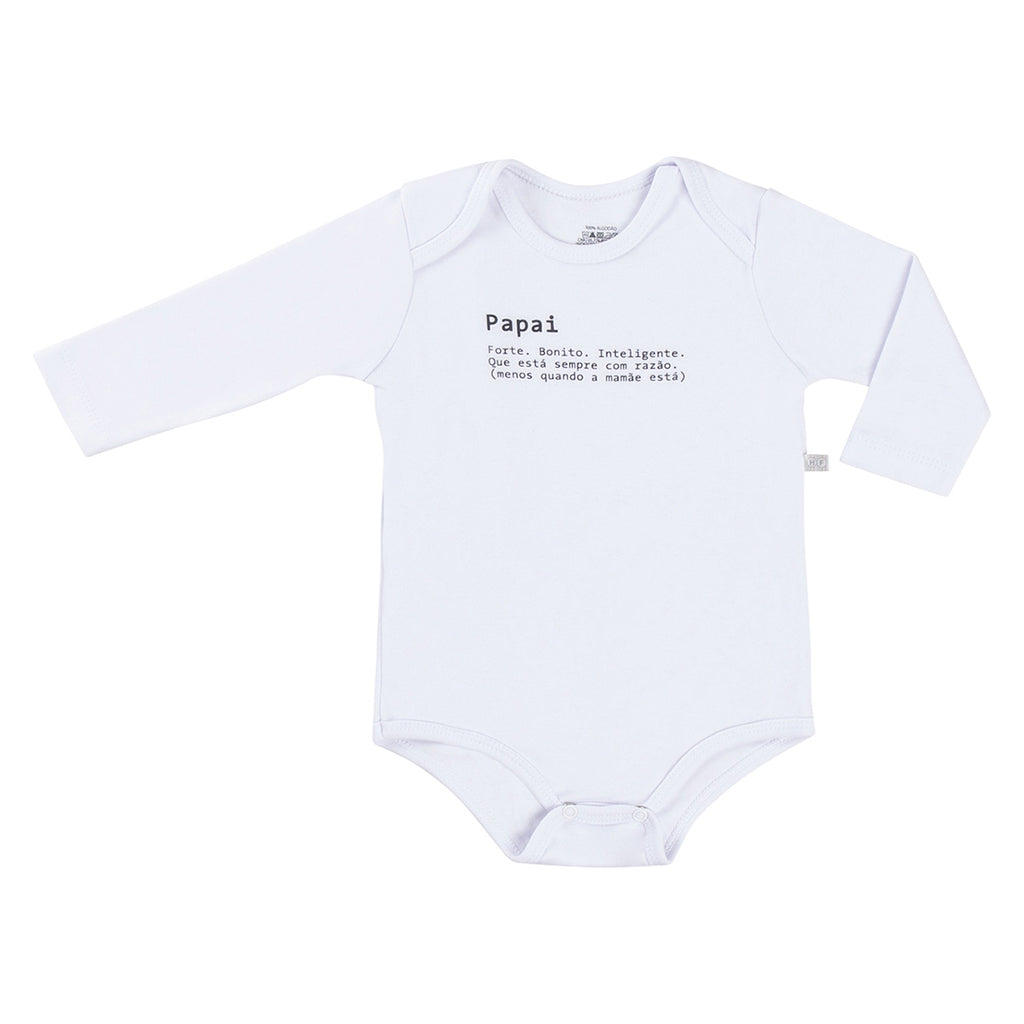 Body Manga Longa Bebê Unissex Frase Papai Mamãe - Have Fun