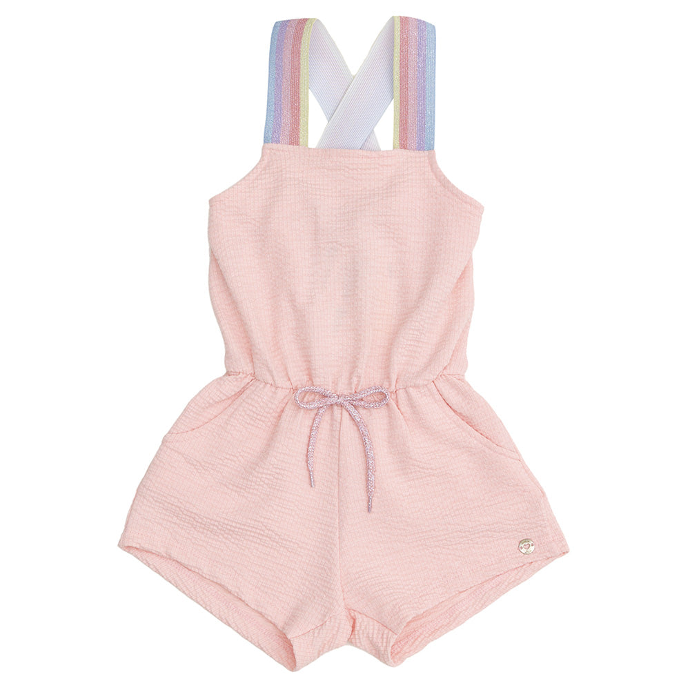 Macaquinho em Jacquard C/ Elástico e Alças Lurex - Have Fun