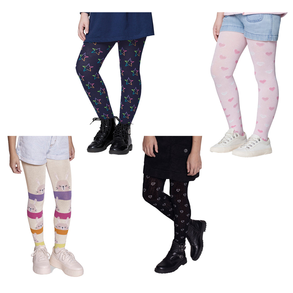 Meia-Calça Fio 80 Infantil Menina Algodão Estampada - Selene
