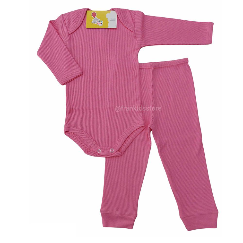 Conjunto Pijama Canelado Bebê Body e Calça - Odicon