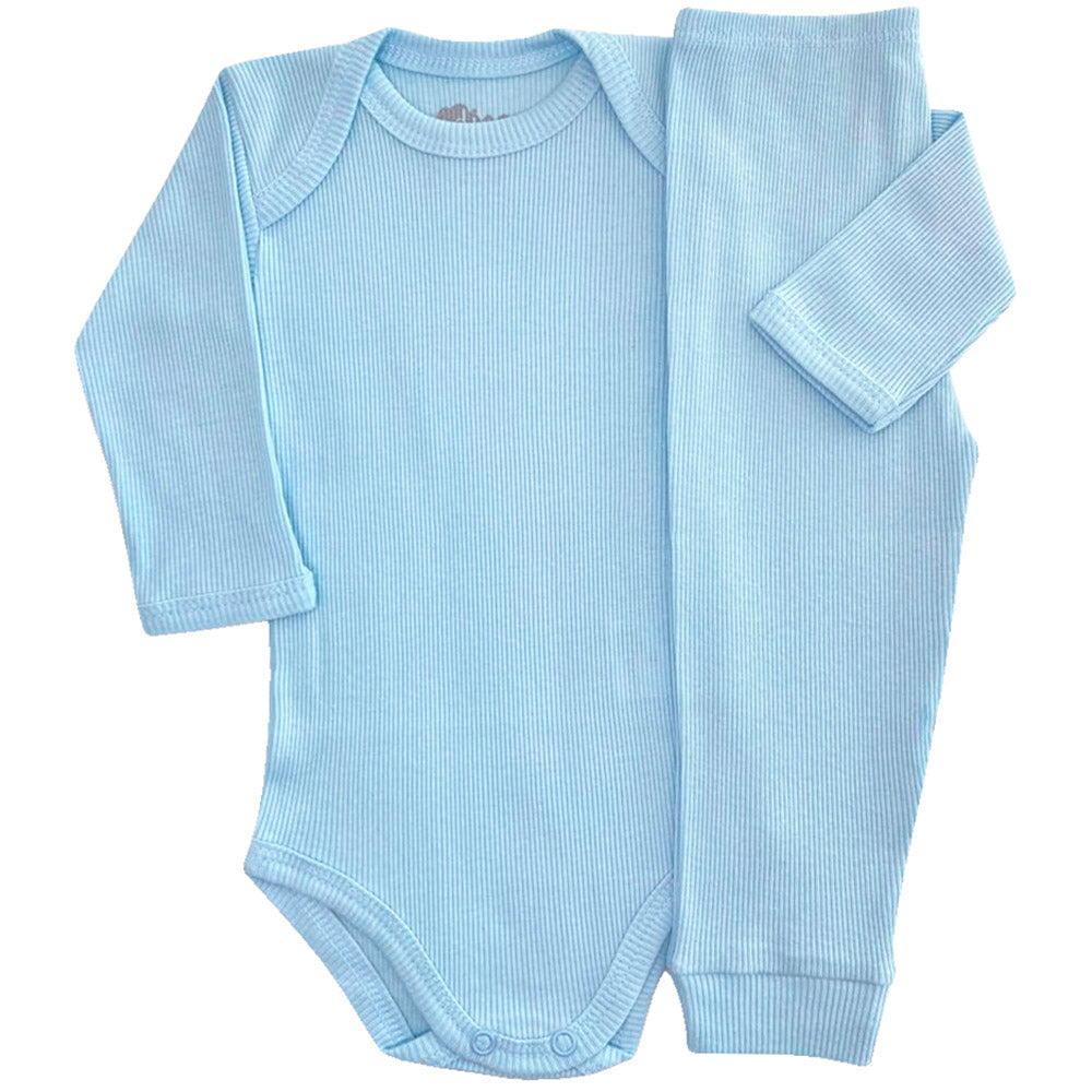 Conjunto Pijama Canelado Bebê Body e Calça - Odicon