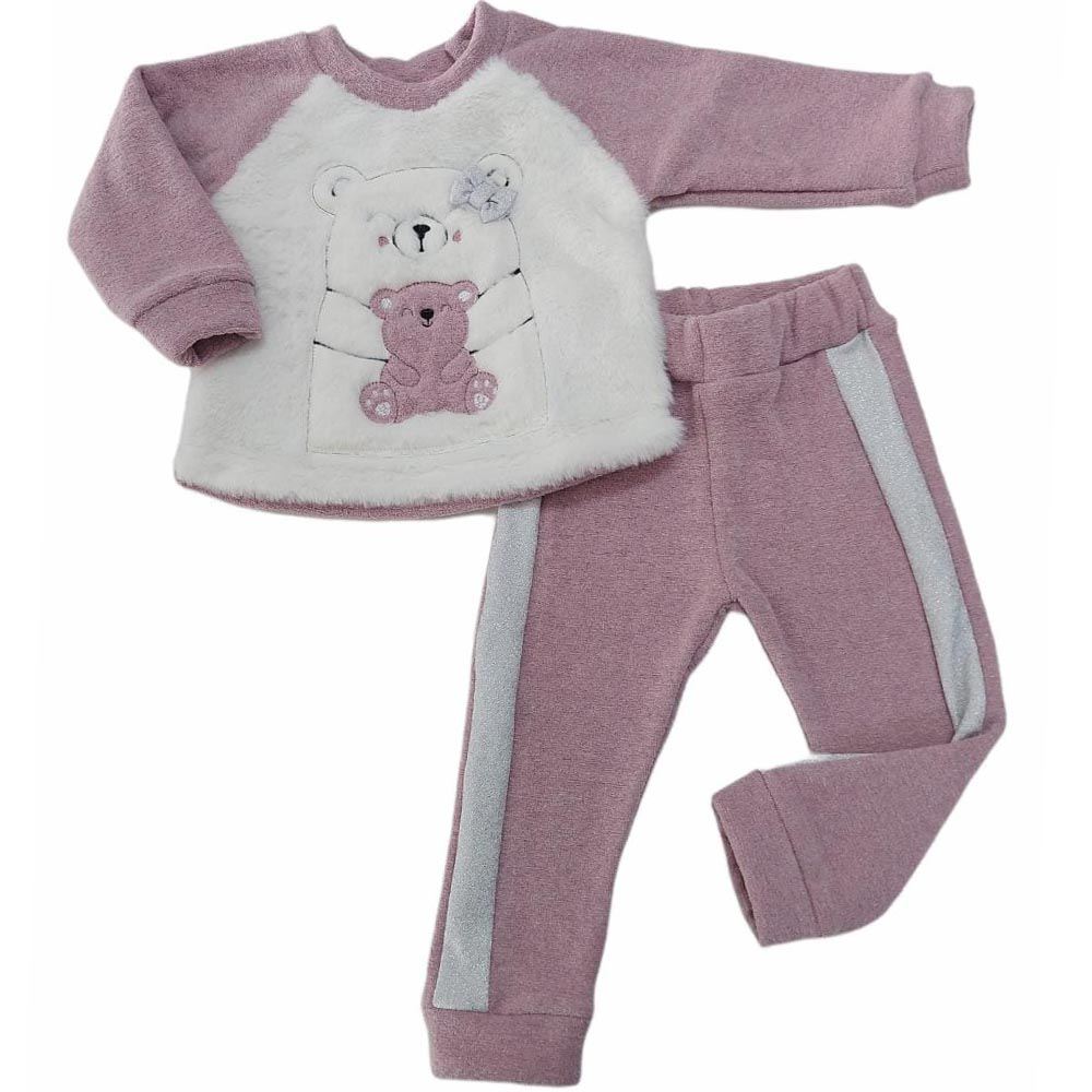 Conjunto Bebê Menina em Soft Glacê Ursinhos - Rosebud
