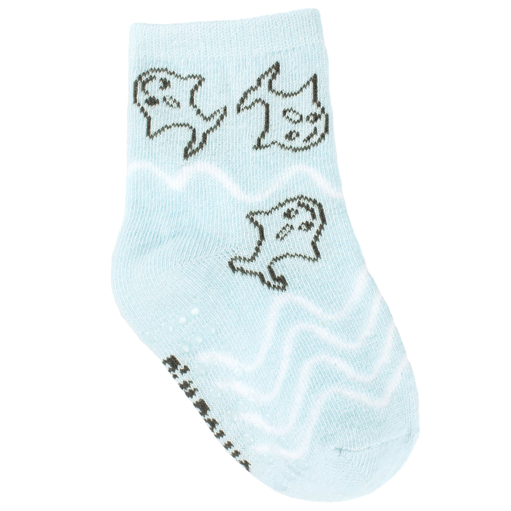 Meia Antiderrapante Bebê Menino 21-25 Tubarão - Pimpolho