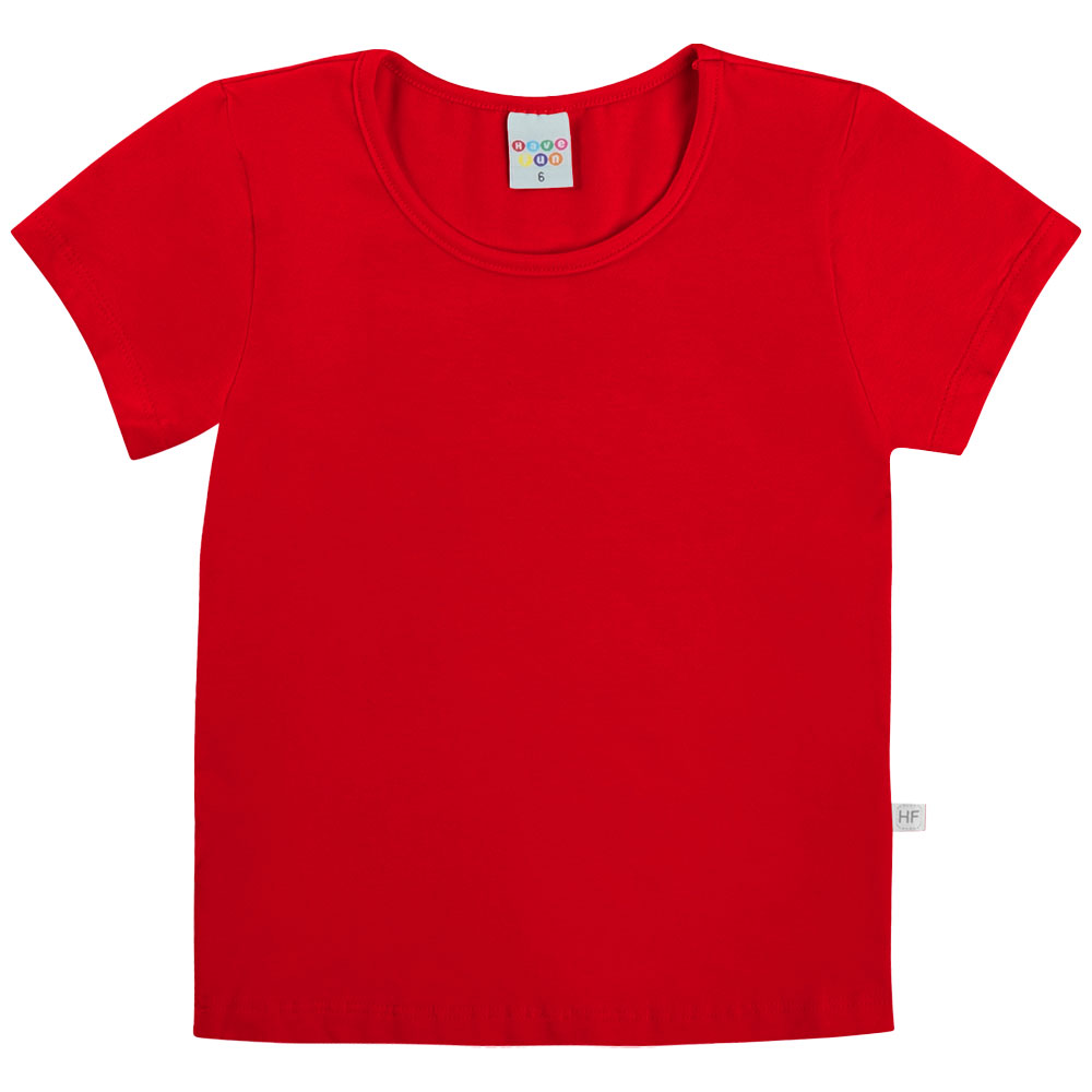 Blusa Infantil Menina Manga Curta Lisa Cotton - Have Fun