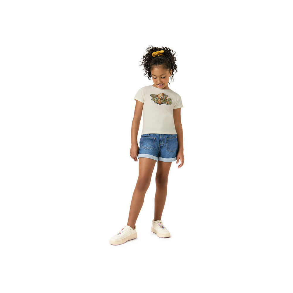 Blusa Infantil Meia Malha Urso Paris - Kyly