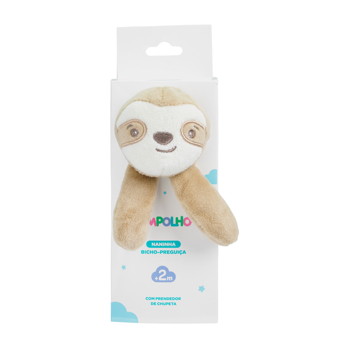 Naninha Bebê Soft Bege Preguiça - Pimpolho