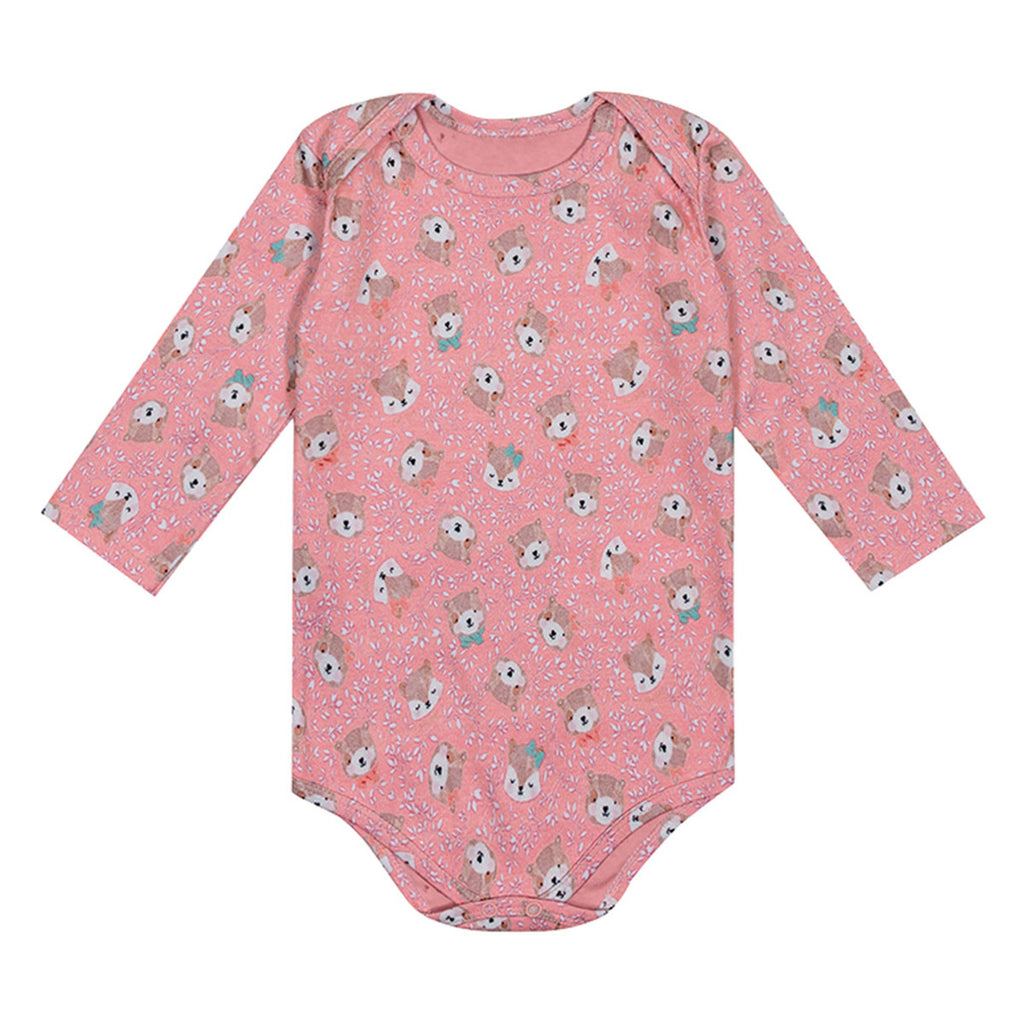 Body Manga Longa Bebê Menina Ursinhos - Kiko Baby