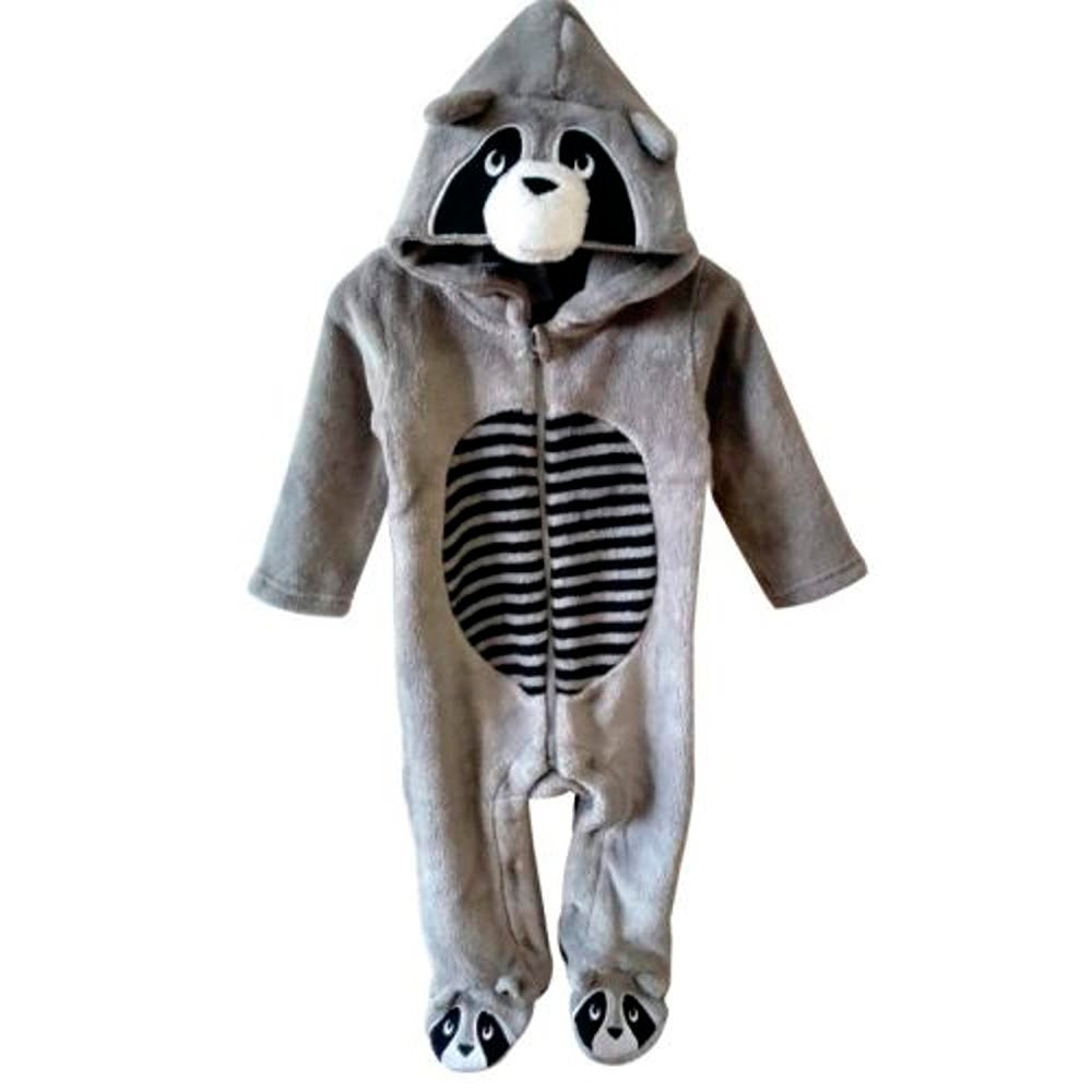 Macacão Bebê Com Capuz em Pelúcia Guaxinim - Tip Top