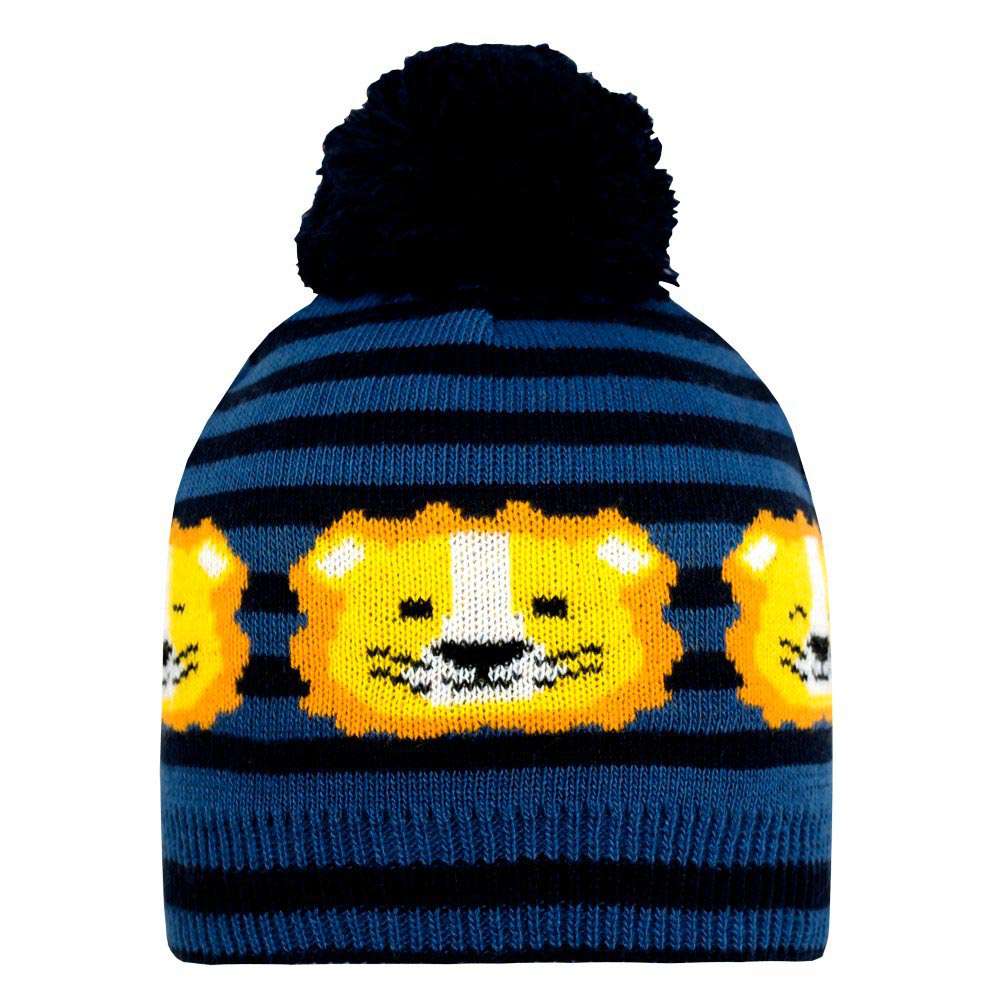 Touca Acrílica Bebê Menino Leão Pompom - Everly