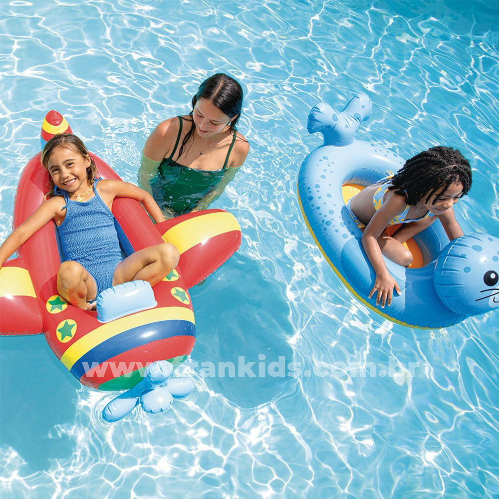 Boia Bote Inflável Infantil Com Fundo - Intex