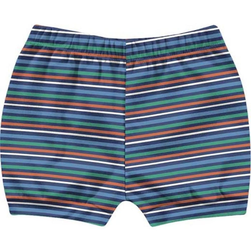 Short Cobre Fralda Suedine Bebê Menino Marinho Listras - Kiko Baby