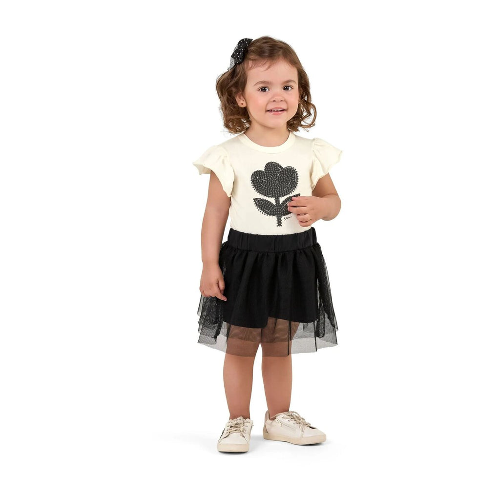 Conjunto Infantil Menina Blusa e Saia Tule - Elian