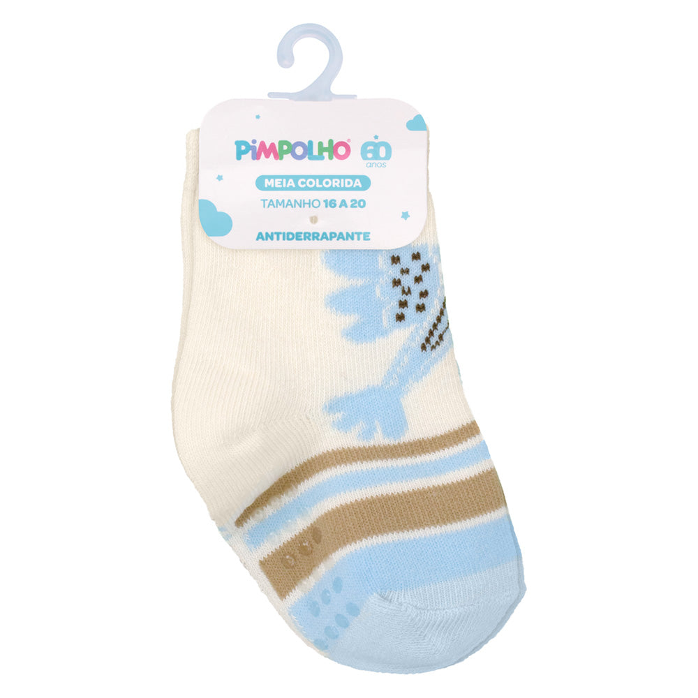 Meia Antiderrapante Bebê Menino 16-20 Pássaro - Pimpolho