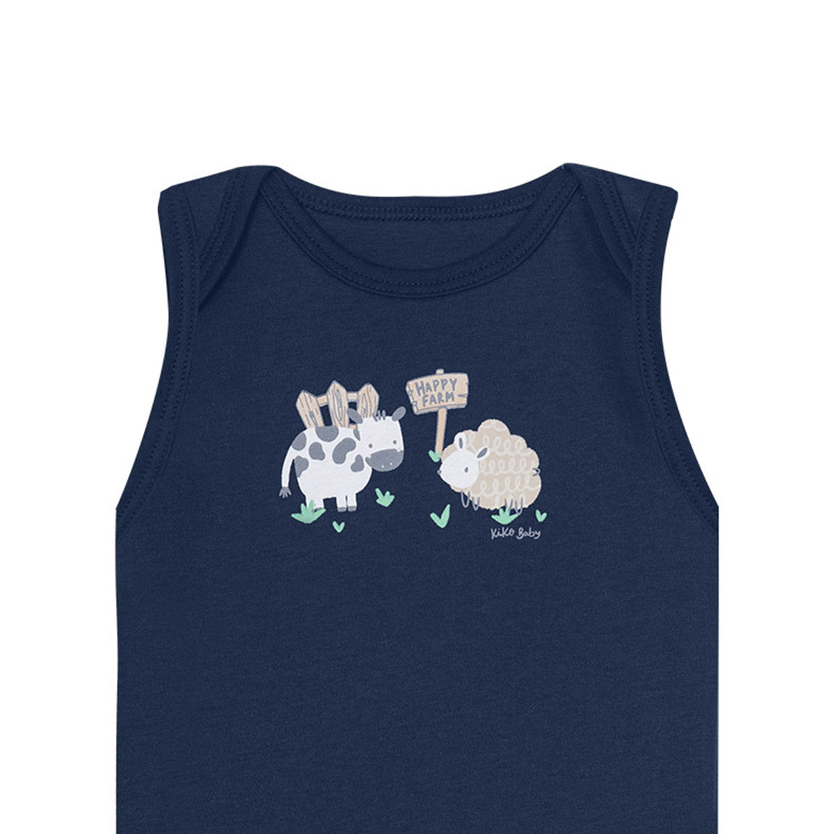 Body Regata Bebê Menino Fazendinha Ovelha - Kiko Baby
