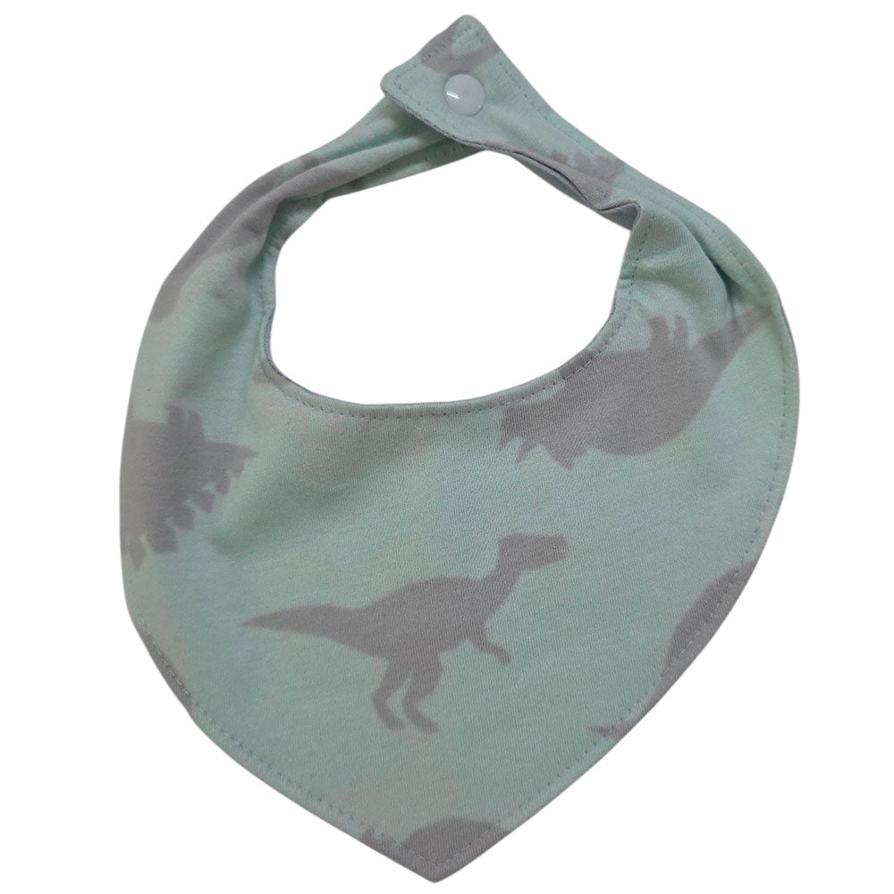 Babador Bandana Impermeável Bebê Verde Claro Dinos