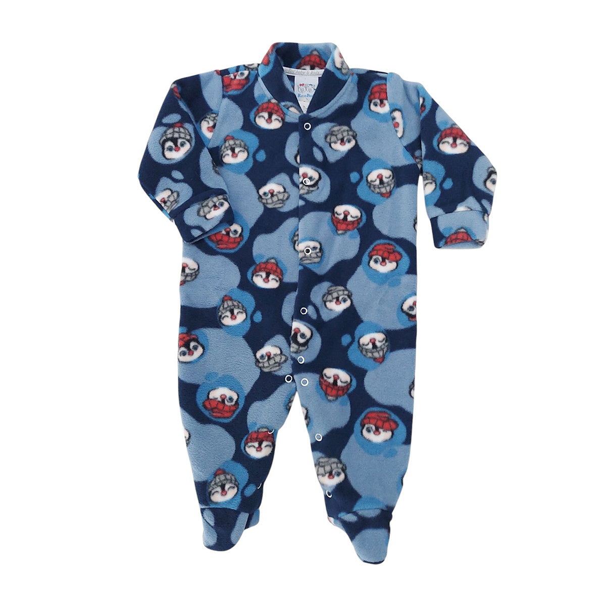 Macacão Soft Bebê Menino Pinguim Azul - Rosebud