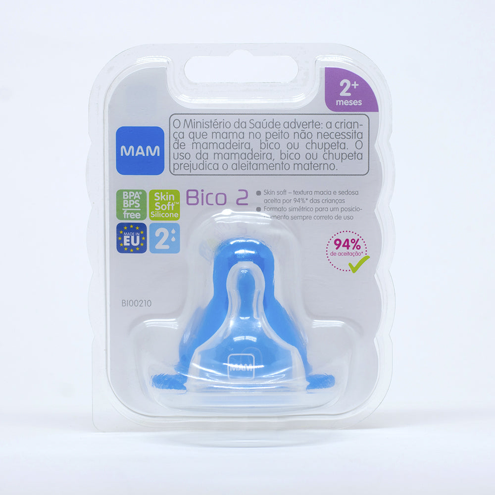 Bico Mamadeira nº 2 (Fluxo Médio) 2+ Meses - MAM