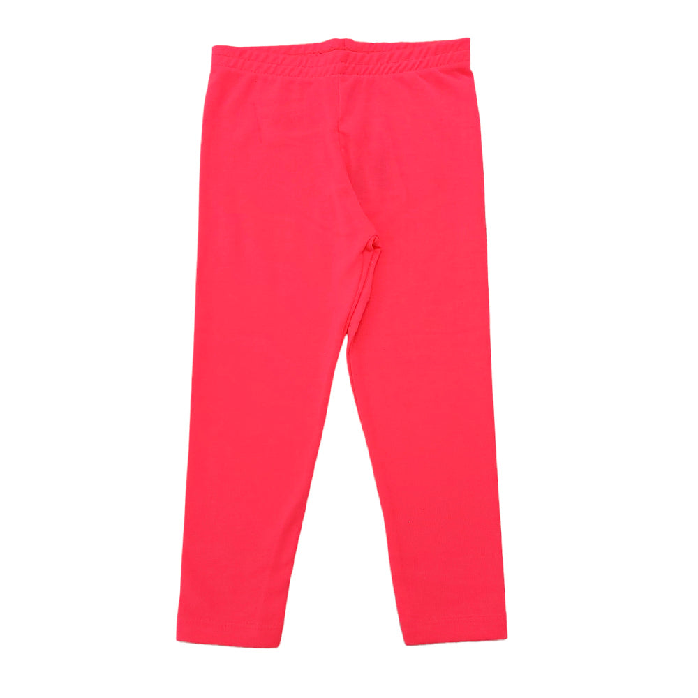 Calça Legging Infantil Básica em Cotton Rosa Confeti  - Kyly