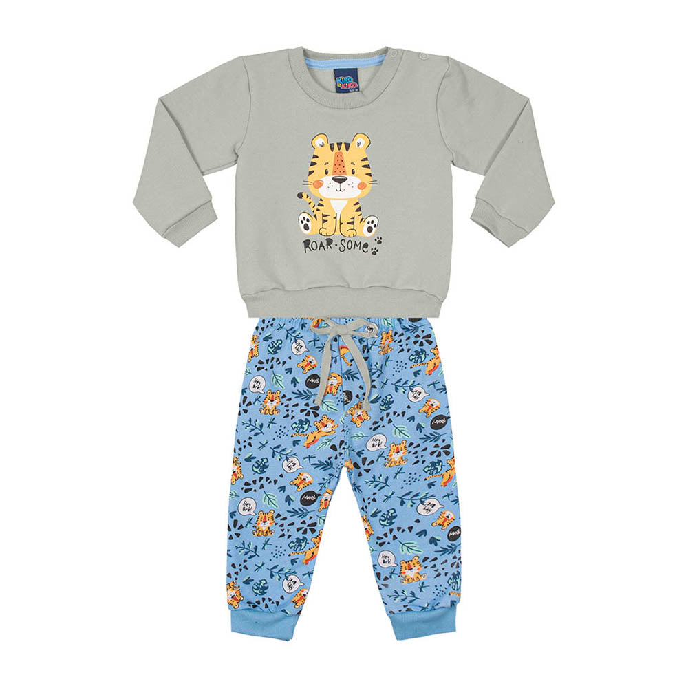 Conjunto Menino Moletom Peluciado Roar - Kiko e Kika