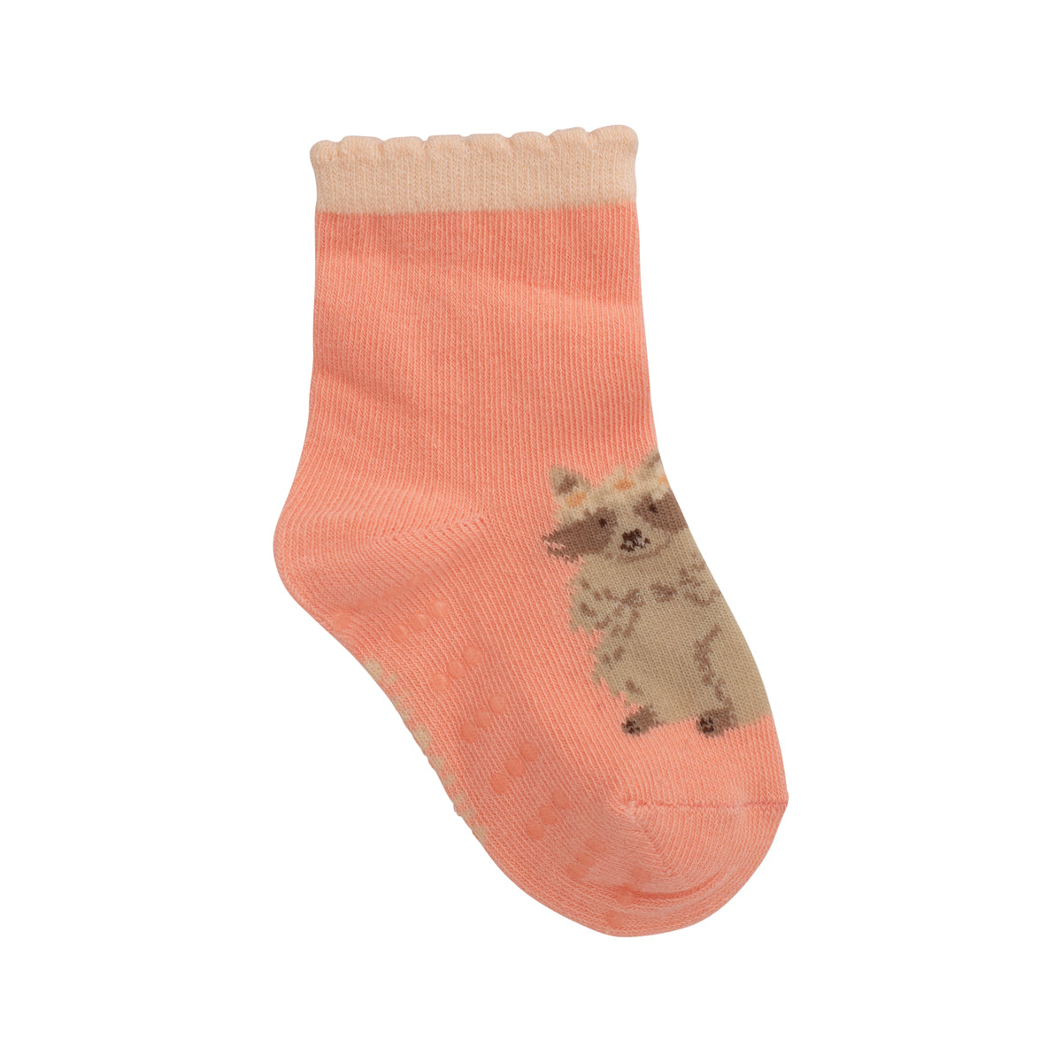 Kit 3 Pares Meia Antiderrapante Menina 21-25 Guaxinim - Pimpolho