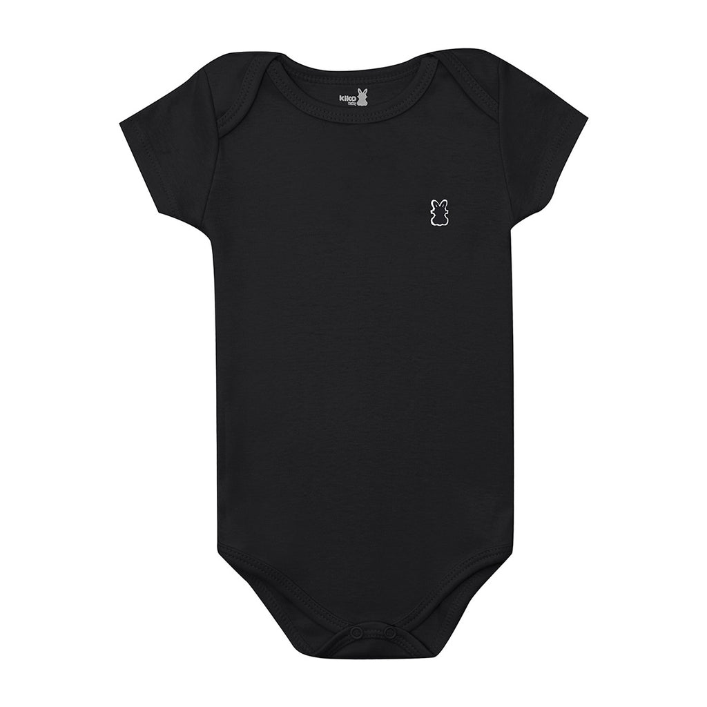 Body Manga Curta Bebê Unissex Liso em Suedine - Kiko Baby